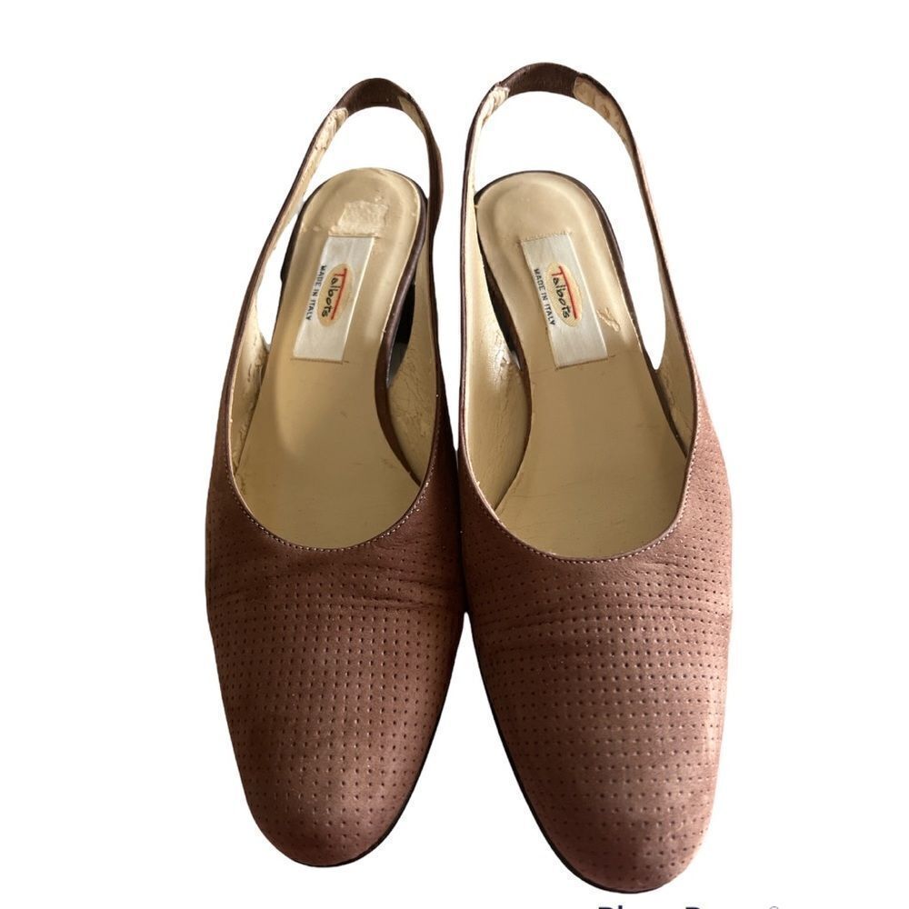 Talbots Tan Suede Rounded Toe Slingback Versatile shoes 7 - Picture 7 of 14